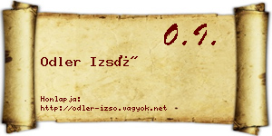 Odler Izsó névjegykártya